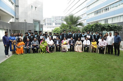 Students with dignitaries and faculty